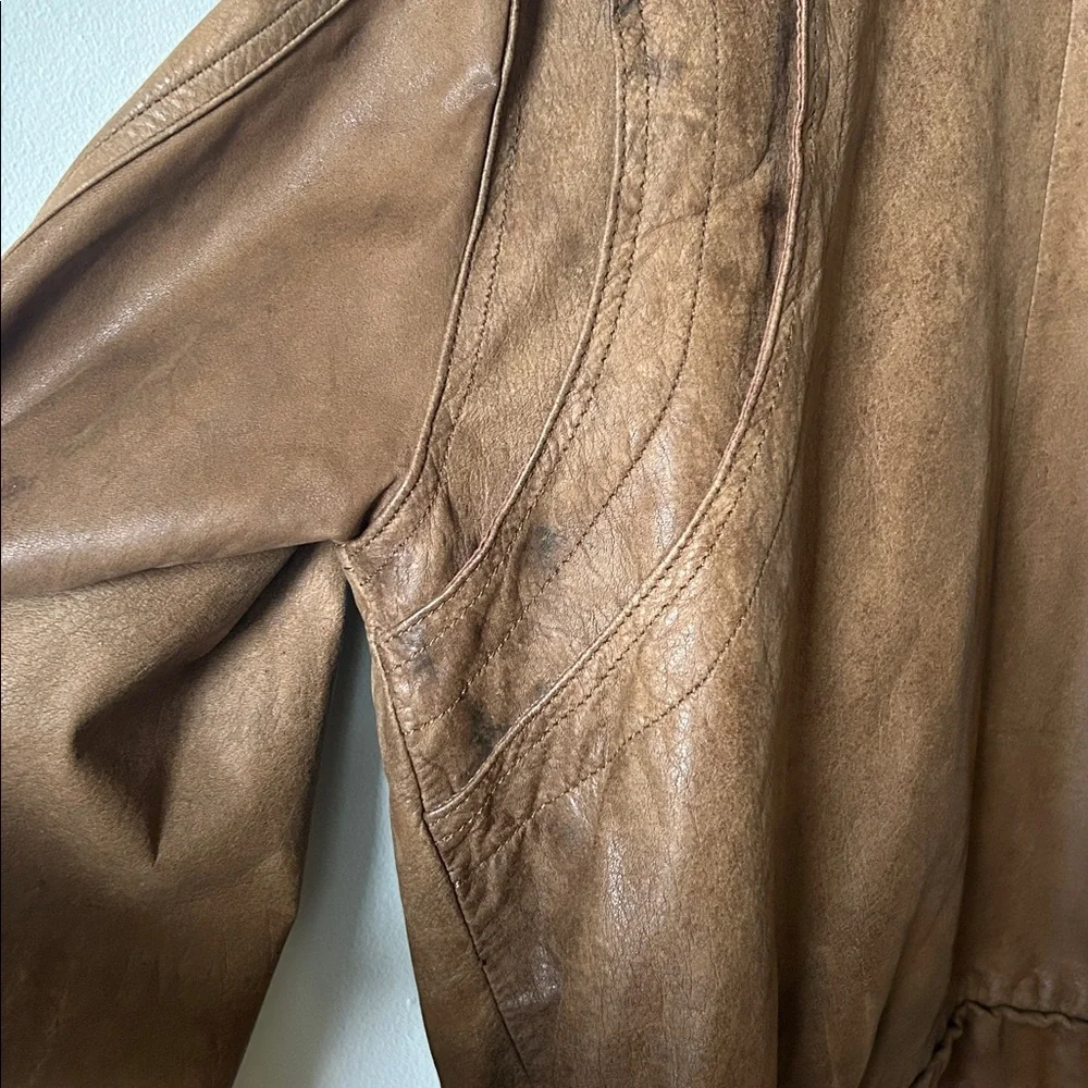 Vintage Leather Bomber Jacket Leather Warehouse XL Oversized